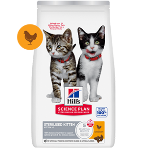 For young sterilised Science Plan cat food pack
